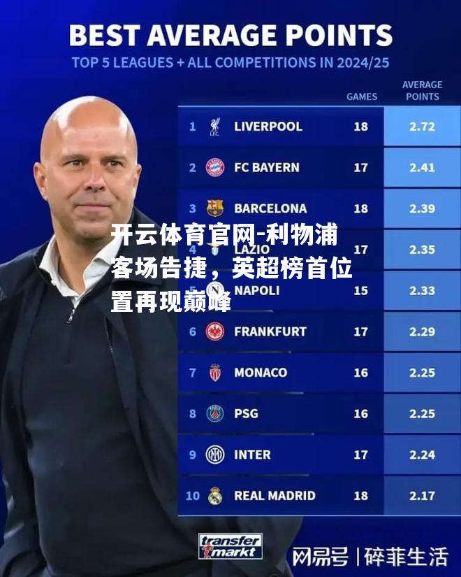 利物浦客场告捷，英超榜首位置再现巅峰